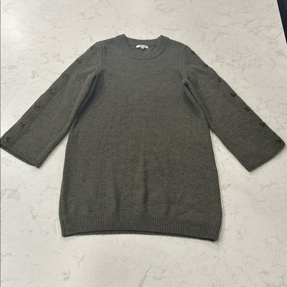 Madewell | Donegal Button Sleeve Wool Blend Sweater Dress Size Large - Picture 6 of 16